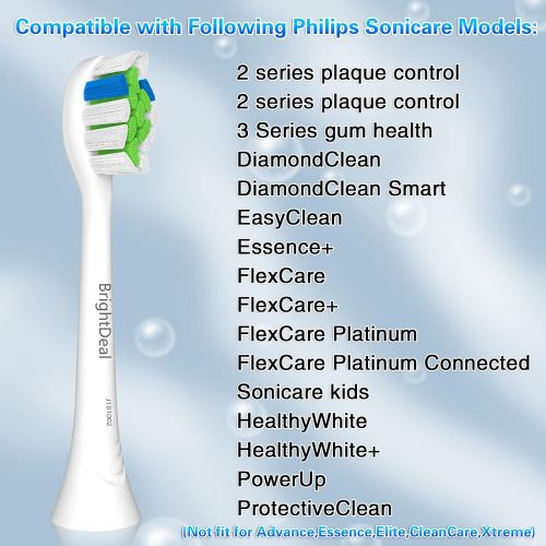  Brightdeal Replacement Toothbrush Heads for Philips Sonicare Electric Replacement Brush Heads, Compatible with Sonicare DiamondClean Protectiveclean HealthyWhite FlexCare EasyClean Pack of