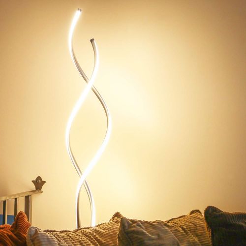  Brightech - Embrace Modern LED Floor Lamp for Living Rooms - Bright, Contemporary Standing LED Light - 40 adjsutable to 66 Lamp with Built in Dimmer Switch - Silver