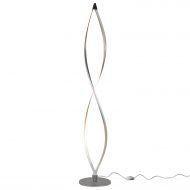 Brightech Twist - Modern LED Living Room Floor Lamp - Bright Contemporary Standing Light - Built in Dimmer Switch with 3 Brightness Settings - Cool, Futuristic Lighting - Silver