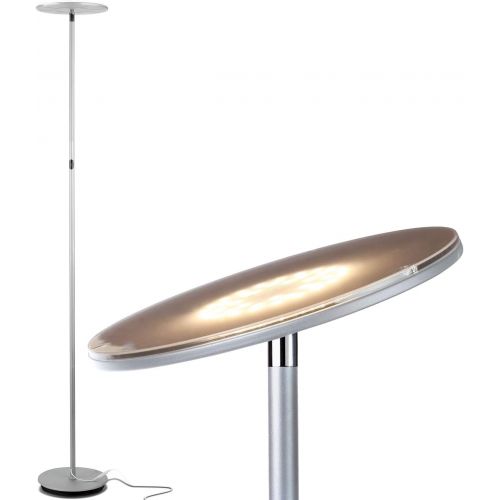  Brightech Sky Flux - The Very Bright LED Torchiere Floor Lamp, for Your Living Room & Office - Halogen Lamp Alternative with 3 Light Options Incl. Daylight - Dimmable Modern Upligh