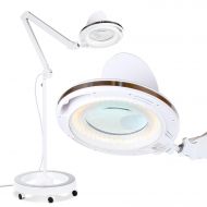 Brightech LightView Pro LED Magnifying Glass Floor Lamp - 6 Wheel Rolling Base Reading Magnifier Light - for Professional Tasks and Crafts - 1.75x Magnification