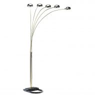 Brightech ORE 6962sn1 6962SN 5-Arm Arch Floor Lamp with Dimmer Silver, 84 x 45 x 50, Satin Nickel