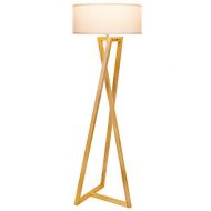 BrightechZ Wood Tripod Rustic Floor Lamp - Mid Century Modern, Standing LED Light for Living Rooms - Tall Lighting for Contemporary Bedrooms & Offices