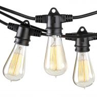 Brightech Ambience Pro Vintage Outdoor String Lights - 48 Ft Weatherproof Commercial Grade Edison Market Cafe Bistro Waterproof Light Strand for Patio Garden Porch Backyard Party Y