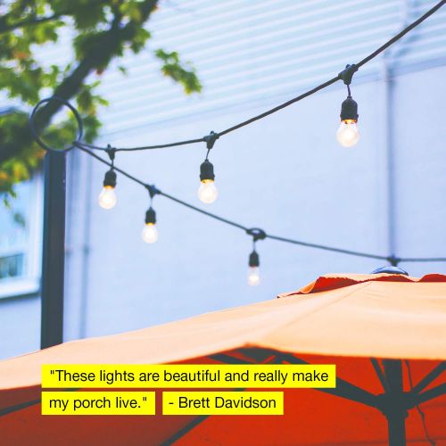  Brightech Ambience Pro - Waterproof LED Outdoor String Lights - Hanging, Dimmable 2W Vintage Edison Bulbs - 24 Ft Commercial Grade Patio Lights Create Cafe Ambience In Your Backyar