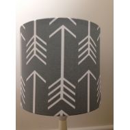 /BrightenUpUK Arrows grey lampshade, handmade in various sizes and coloured linings