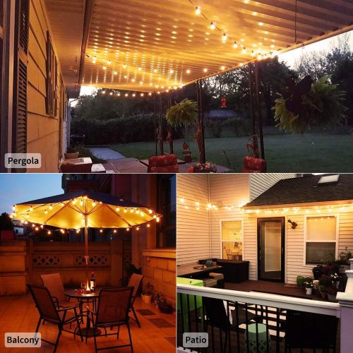  [아마존 핫딜] [아마존핫딜]Brightown 2 Pack 25Ft. LED G40 Outdoor Patio String Lights with 25 Shatterproof LED Clear Globe Bulbs, Warm White Ambience Indoor & Outdoor Lights for Patio Garden Backyard Bistro Pergola Te