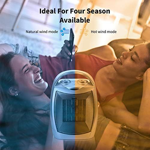  [아마존베스트]Brightown 750W/1500W Ceramic Space Heater, Electric Portable Room Heater with Adjustable Thermostat and overheat protection for Home Bedroom or Office, ETL Listed