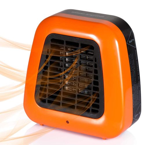  Brightown Personal Ceramic Portable Heater-Mini Space Heater with Overheat Protection for Office Desktop Indoor Use, 400-Watt ETL Listed for Safe Use, Orange