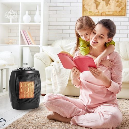 Brightown Portable Electric Small Space Heater, 1500W/750W Ceramic Heater with Thermostat, Overheat and Tip-over Protection, Heat Up 200 Square Feet in Minutes, Safe and Quiet for Office Roo