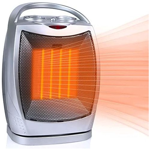  Brightown Portable Ceramic Space Heater 1500W/750W, 2 in 1 Oscillating Electric Room Heater with Tip Over and Overheat Protection, 200 Square Feet Fast Heating for Indoor Bedroom O