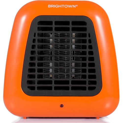  Brightown Mini Desk Heater, 400W Low Wattage Personal Ceramic Heater with Tip Over Protection for Office Table Indoors, Compact, Orange