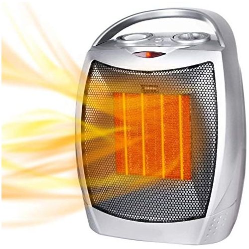  Brightown Portable Electric Space Heater 1500W/750W Personal Room Heater with Thermostat, Small Desk Ceramic Heater with Tip Over and Overheat Protection ETL Certified for Office Indoor Bedr