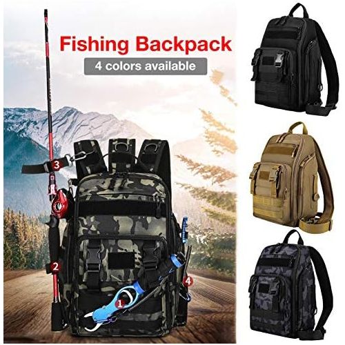  [아마존베스트]brightsen Fishing Backpack Storage Bag Waterproof Fishing Equipment Bag Large Storage Backpack for Fishing Outdoor Sports Camping Hiking