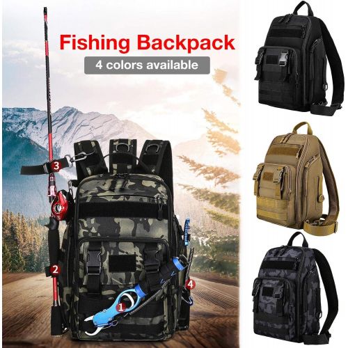  [아마존베스트]brightsen Fishing Backpack Storage Bag Waterproof Fishing Equipment Bag Large Storage Backpack for Fishing Outdoor Sports Camping Hiking