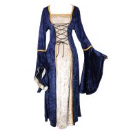 Brillar japan Womens Renaissance Medieval Costume Irish Lace Up Dress Game of Thrones Style Cosplay Over Long Dresses