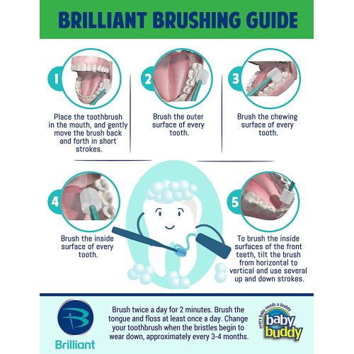  [아마존베스트]Brilliant Child Toothbrush by Baby Buddy - Ages 2-5 Years, When Molars Appear, BPA Free Super-Fine Micro Bristles Clean All-Around Mouth, Kids Love Them, Pink, 1 Count
