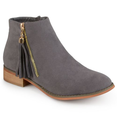 Brinley Co. Womens Side Zip Faux Suede Ankle Boots