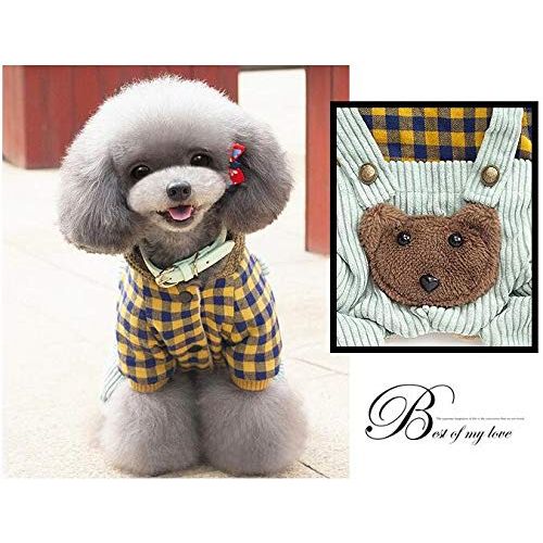  Brinty Pet Small Dog Coat Jacket Clothes Conjoined Cloth Suit Warm Soft Cotton Dog Big Dog Clothing for Tactic Bichon Chihuahua