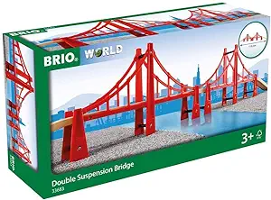 BRIO World - 33683 Double Suspension Bridge | Toy Train Set Accessory for Kids & Toddlers Age 3 and Up | Compatible with All BRIO Railway Sets | FSC Certified