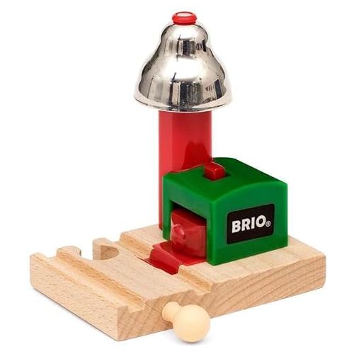  BRIO World - 33754 Magnetic Bell Signal | Premium Toy Train Set Accessory for Kids | Interactive & Fun | Compatible with All BRIO Sets | Certified Sustainable Wood | for Ages 3 and Up