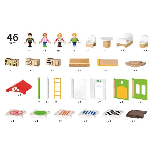  Brio BRIO World - 33941 Family House | 46 Piece Play House for Kids Ages 3 and Up