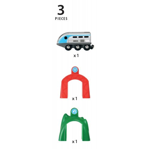  Brio World Smart Tech - 33834 Smart Engine with Action Tunnels | 3 Piece Train Toy with Accessories for Kids Ages 3 and Up