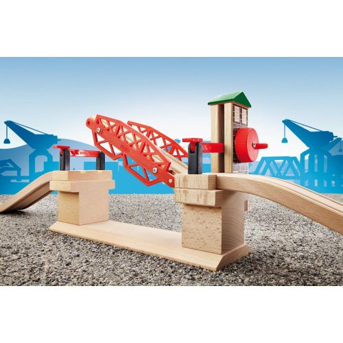  [아마존베스트]BRIO 33757 Lifting Bridge | Toy Train Accessory with Wooden Track for Kids Age 3 and Up