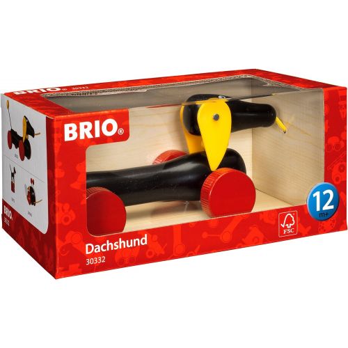  [아마존베스트]BRIO World - 30332 Pull Along Dachshund | The Perfect Playmate for Your Toddler