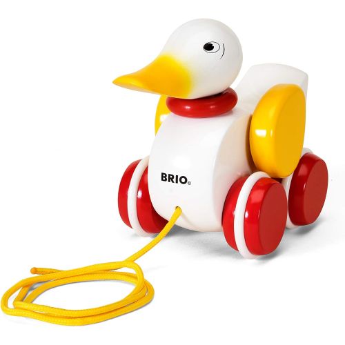  [아마존베스트]BRIO World - 30323 Pull Along Duck Baby Toy | The Perfect Playmate for Your Toddler