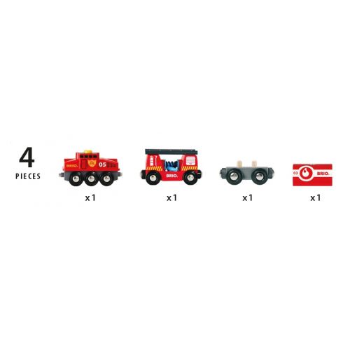  [아마존 핫딜]  [아마존핫딜]Brio BRIO World 33844 Feuerwehr-Loeschzug  Feuerwehrzug mit Feuerwehrschlauch und Wassertank  Kleinkindspielzeug empfohlen ab 3 Jahren