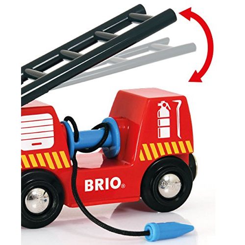  [아마존 핫딜]  [아마존핫딜]Brio BRIO World 33844 Feuerwehr-Loeschzug  Feuerwehrzug mit Feuerwehrschlauch und Wassertank  Kleinkindspielzeug empfohlen ab 3 Jahren