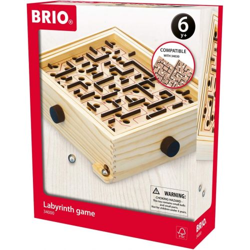  BRIO 34017 Pinball Game A Classic Vintage, Arcade Style Tabletop Game for Kids and Adults Ages 6 and Up,Red & Labyrinth Game A Classic Favorite for Kids Age 6 and Up with Over 3 Mi