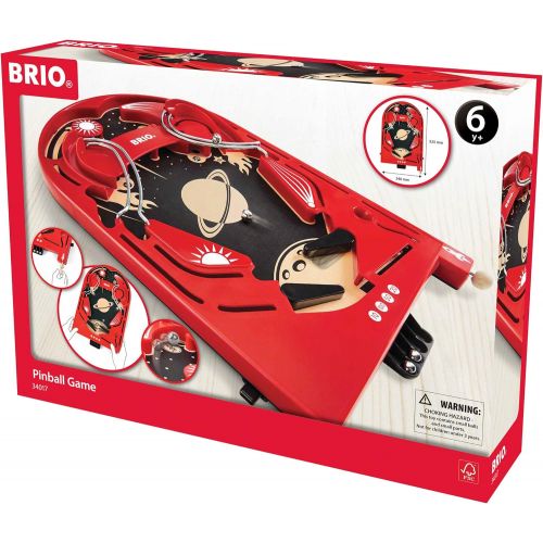  BRIO 34017 Pinball Game A Classic Vintage, Arcade Style Tabletop Game for Kids and Adults Ages 6 and Up,Red & Labyrinth Game A Classic Favorite for Kids Age 6 and Up with Over 3 Mi