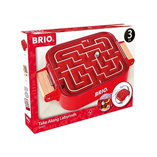  BRIO - 34100 Labyrinth Take Along A Fun Travel Version of The Classic Labyrinth Game for Kids Ages 3 and Up