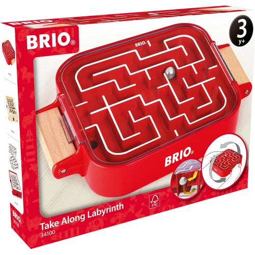  BRIO - 34100 Labyrinth Take Along A Fun Travel Version of The Classic Labyrinth Game for Kids Ages 3 and Up