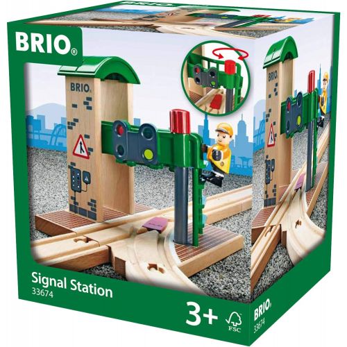  BRIO World - 33674 Signal Station | 2 Piece Toy Train Accessory for Kids Ages 3 and Up