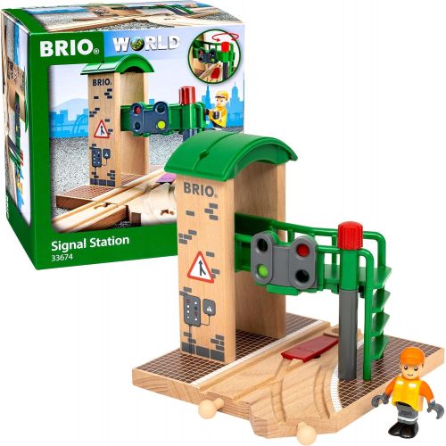  BRIO World - 33674 Signal Station | 2 Piece Toy Train Accessory for Kids Ages 3 and Up