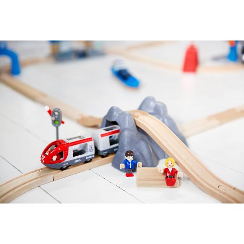  BRIO World - 33773 Railway Starter Set | 26 Piece Toy Train with Accessories and Wooden Tracks for Kids Age 3 and Up