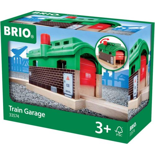  BRIO World 33574 - Train Garage - 1 Piece Wooden Toy Train Accessory for Kids Age 3 and Up