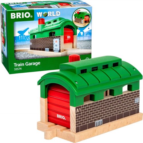  BRIO World 33574 - Train Garage - 1 Piece Wooden Toy Train Accessory for Kids Age 3 and Up