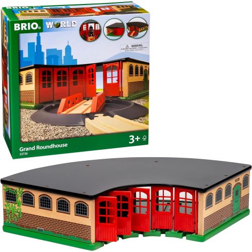  BRIO World - 33736 Grand Roundhouse | 2 Piece Toy Train Accessory for Kids Age 3 and Up