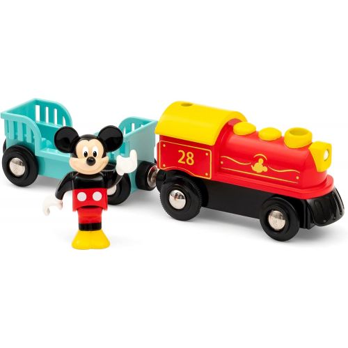  Brio 32265 Disney Mickey and Friends: Mickey Mouse Battery Train Wooden Toy Train Set for Kids Age 3 and Up Amazon Exclusive (63226500)