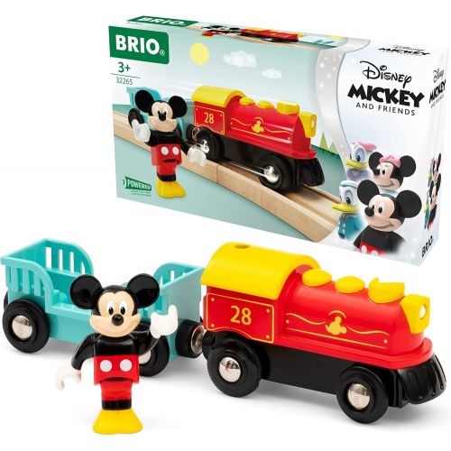  Brio 32265 Disney Mickey and Friends: Mickey Mouse Battery Train Wooden Toy Train Set for Kids Age 3 and Up Amazon Exclusive (63226500)