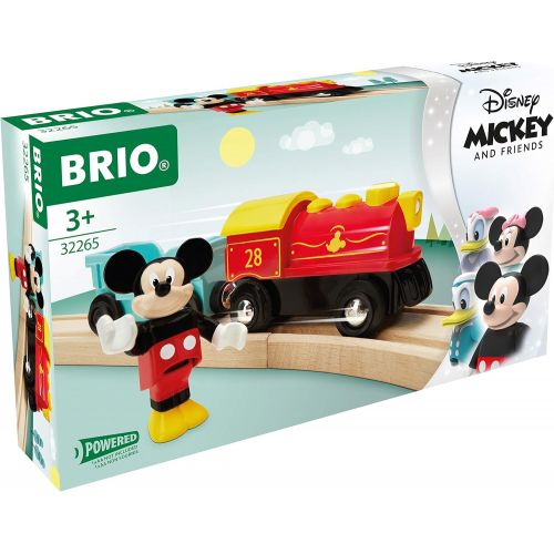  Brio 32265 Disney Mickey and Friends: Mickey Mouse Battery Train Wooden Toy Train Set for Kids Age 3 and Up Amazon Exclusive (63226500)