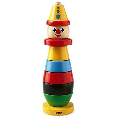  BRIO Infant & Toddler 30120 - Stacking Clown - 9 Piece Wood Stacking Toy for Kids Ages 1 and Up