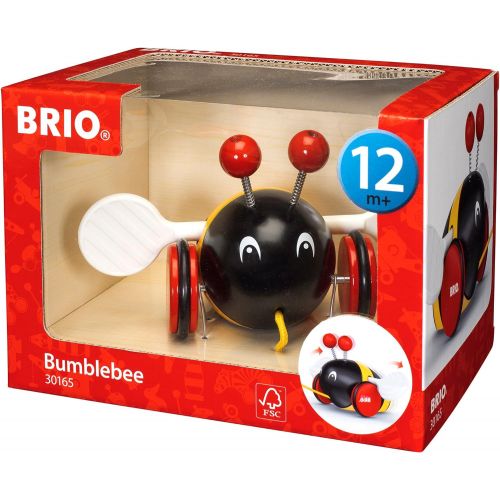  BRIO World - 30165 Pull Along Bumblebee | The Perfect Playmate for Your Toddler