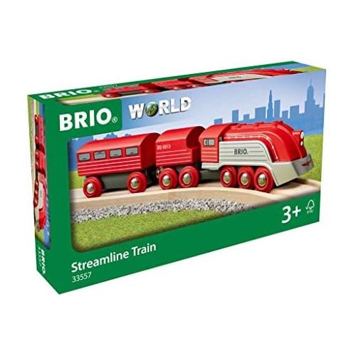  Brio World 33557 - Streamline Train - 3 Piece Wooden Toy Train Set for Kids Ages 3 and Up