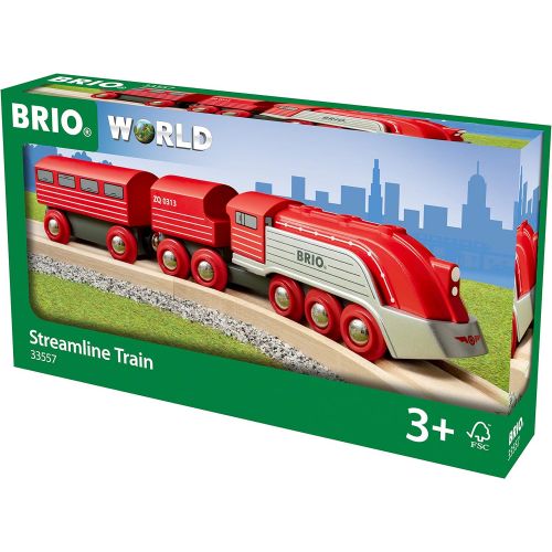  Brio World 33557 - Streamline Train - 3 Piece Wooden Toy Train Set for Kids Ages 3 and Up