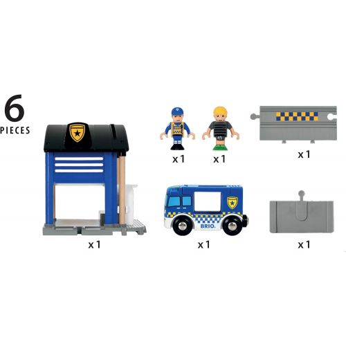  BRIO World - 33813 Police Station | 6 Piece Set for Kids Ages 3 and Up